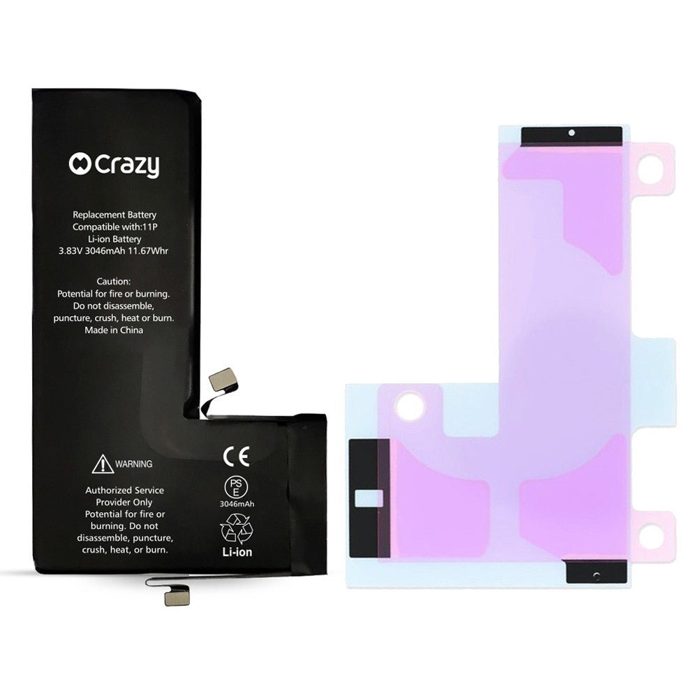 Improved Quality- iPhone 11 Pro Replacement Battery with Adhesive Strips 3046mAh Improved Quality- iPhone 11 Pro Replacement Battery with Adhesive Strips 3046mAh